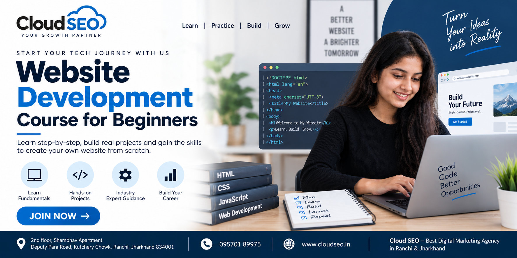 Website Development Course for Beginners | Cloud SEO Ranchi
